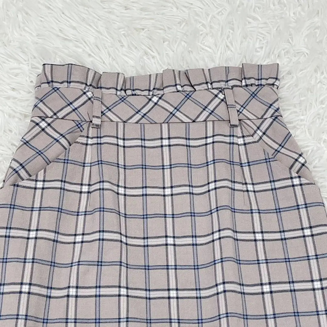 "Majestic Legon" (M) Hem Frill Check I Line Skirt Midi Length