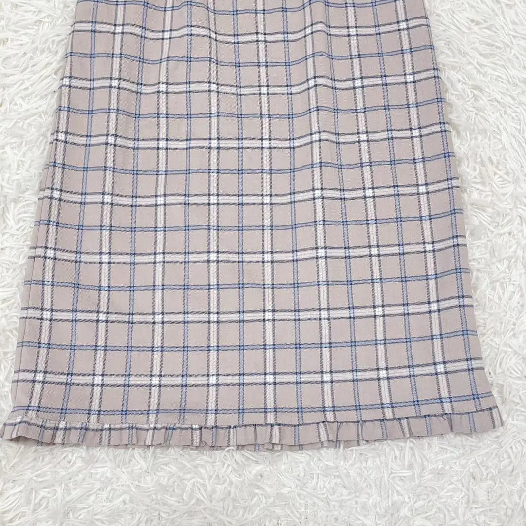 "Majestic Legon" (M) Hem Frill Check I Line Skirt Midi Length