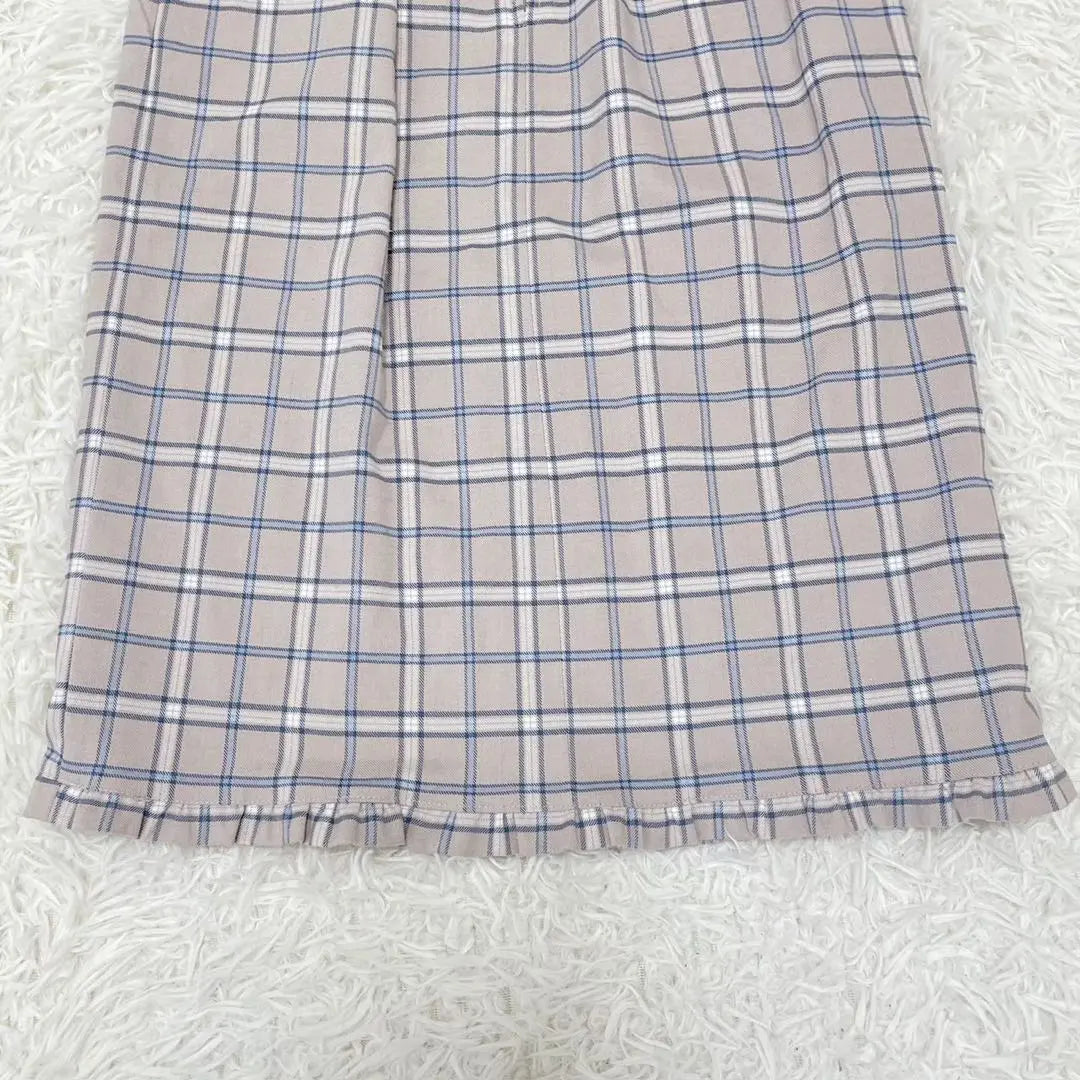 "Majestic Legon" (M) Hem Frill Check I Line Skirt Midi Length