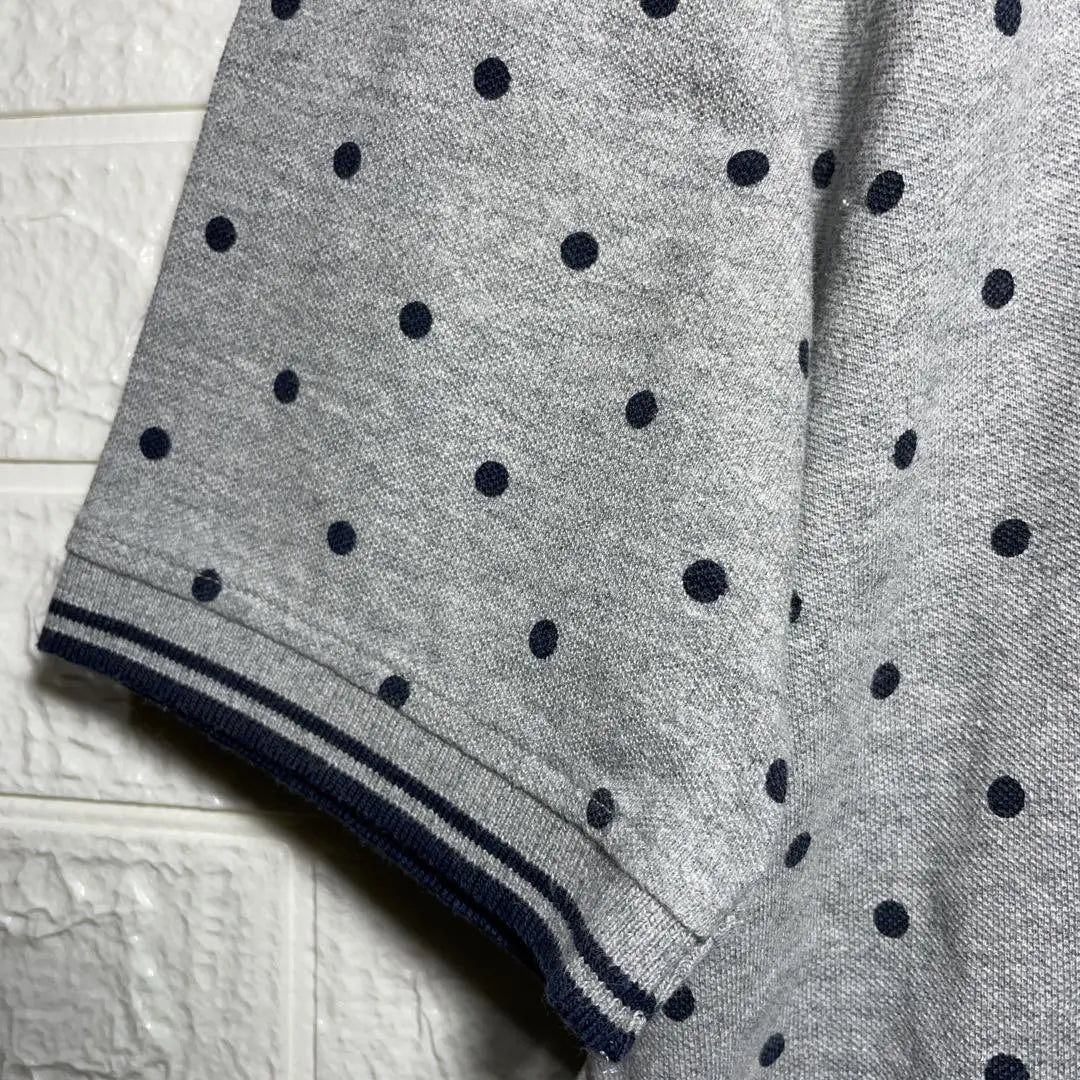 ☆Used clothing☆ Champion polo shirt, gray, dot pattern, golf