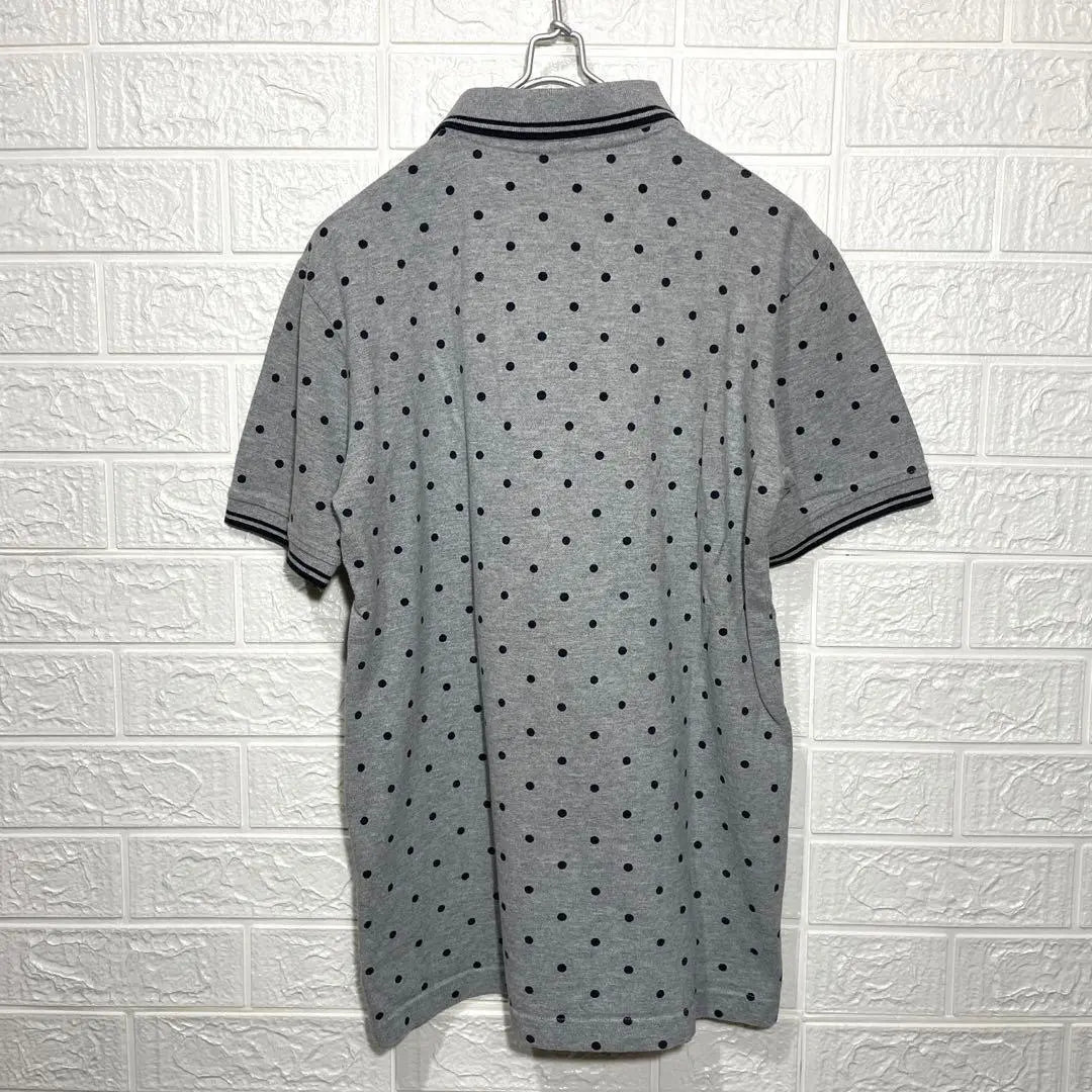 ☆Used clothing☆ Champion polo shirt, gray, dot pattern, golf