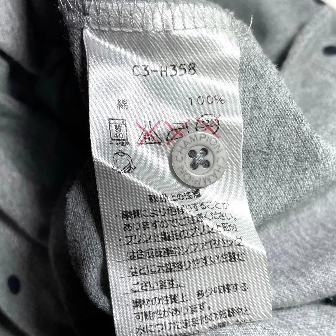 ☆Used clothing☆ Champion polo shirt, gray, dot pattern, golf