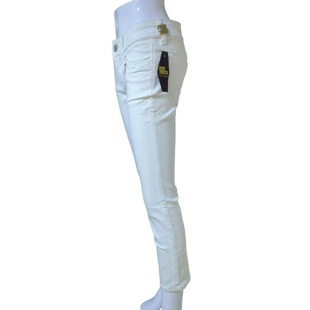 CLOSSHI Denim Pants Jeans Stretch Skinny Stretch White