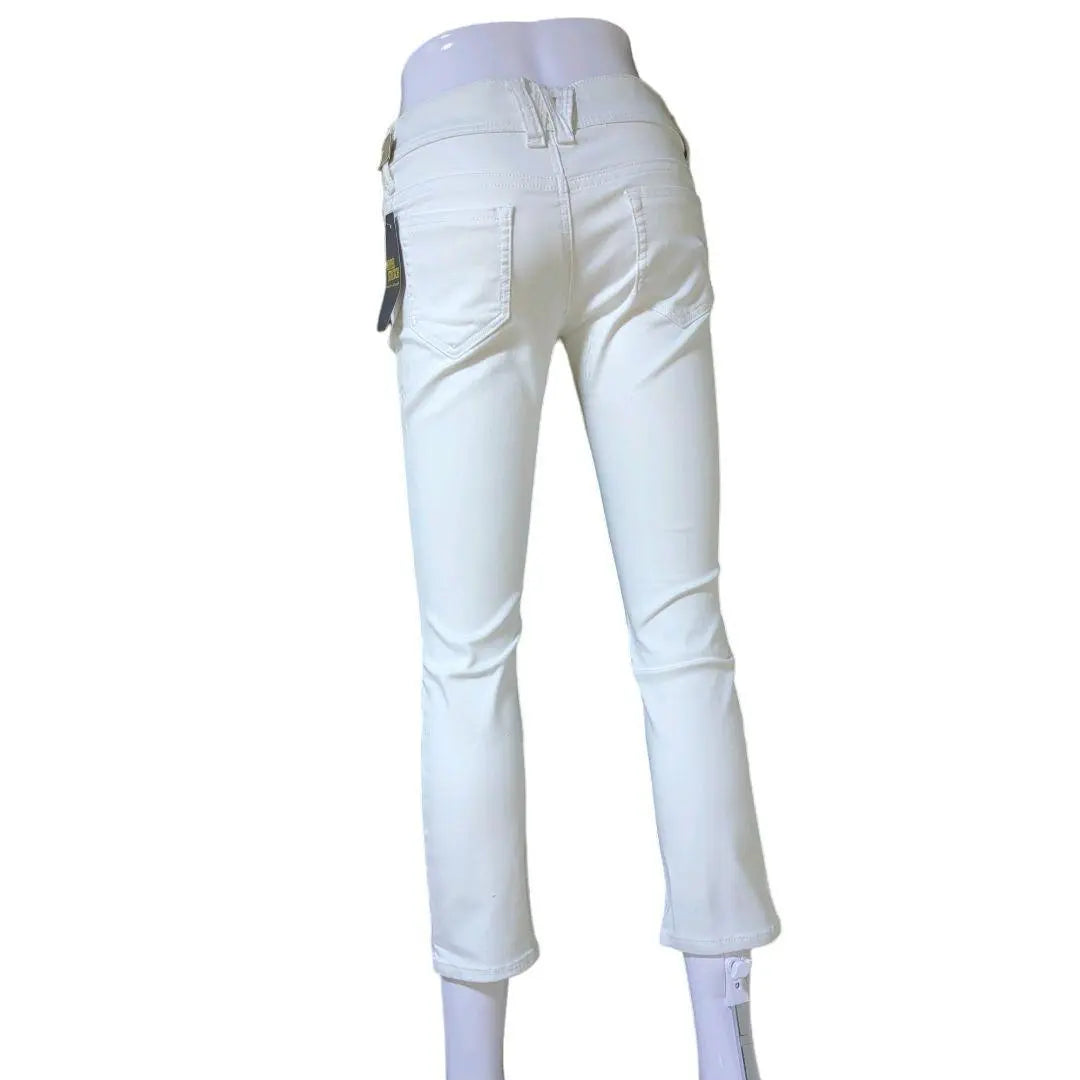 CLOSSHI Denim Pants Jeans Stretch Skinny Stretch White