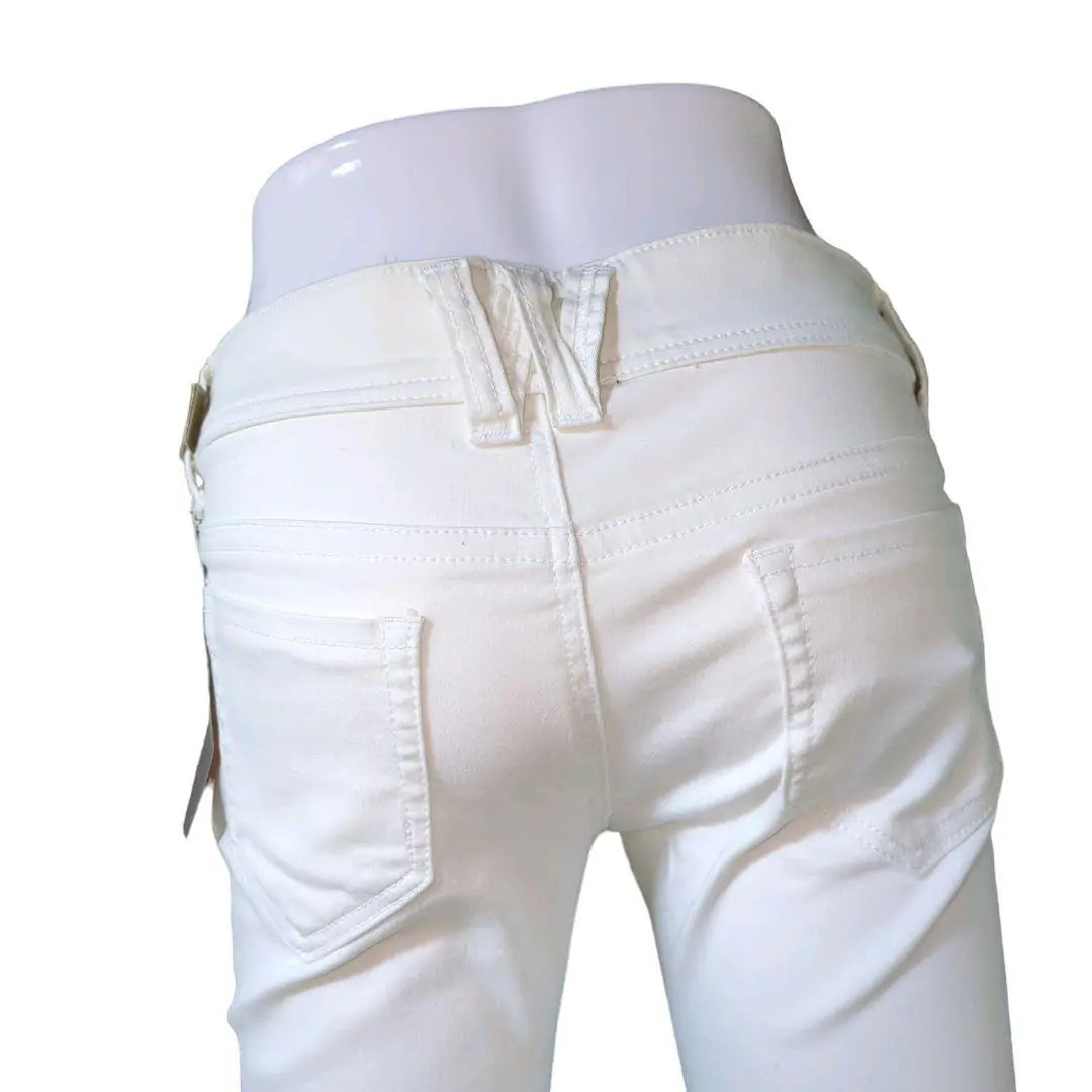 CLOSSHI Denim Pants Jeans Stretch Skinny Stretch White