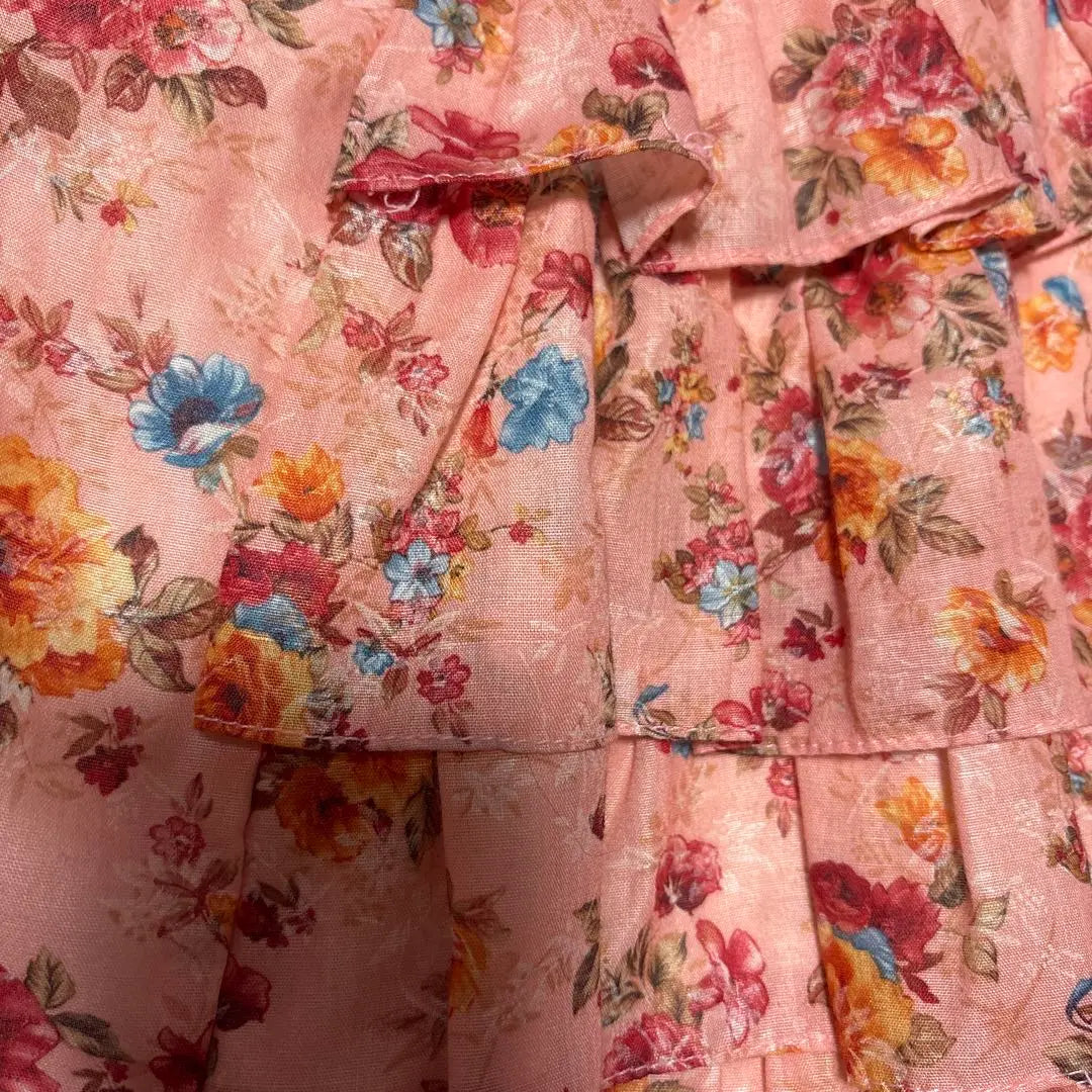 Vestido rosa con estampado floral y cinta para el pelo para bebé sin perro NENA