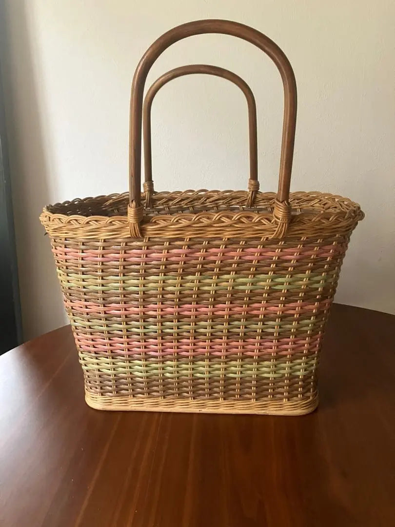 Colorful natural basket bag