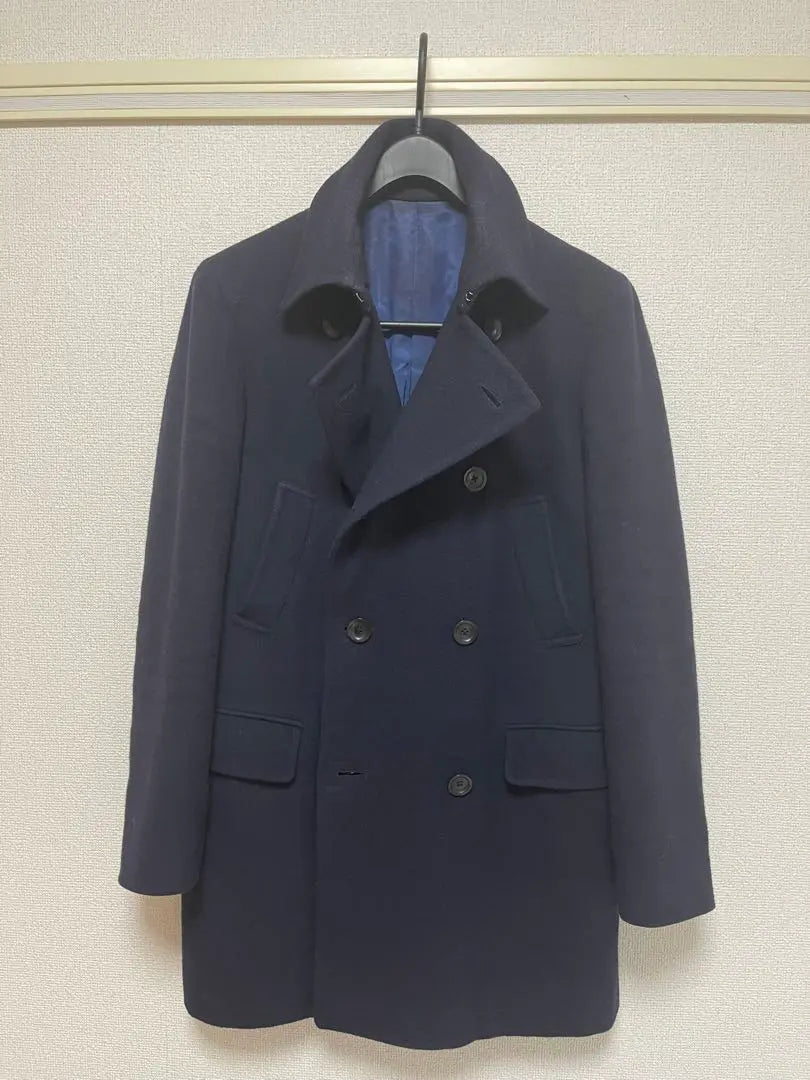 Azabu Tailor Dress P Coat Wool Navy Peacoat Double Breasted M