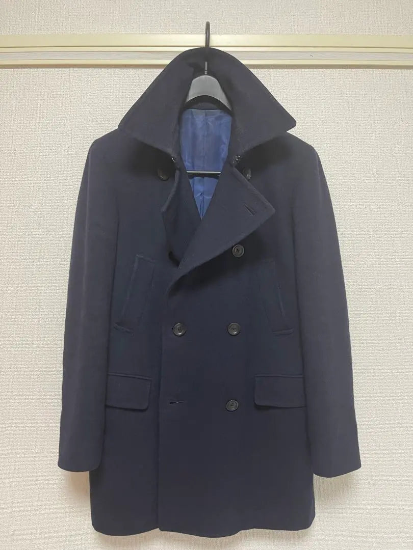 Azabu Tailor Dress P Coat Wool Navy Peacoat Double Breasted M