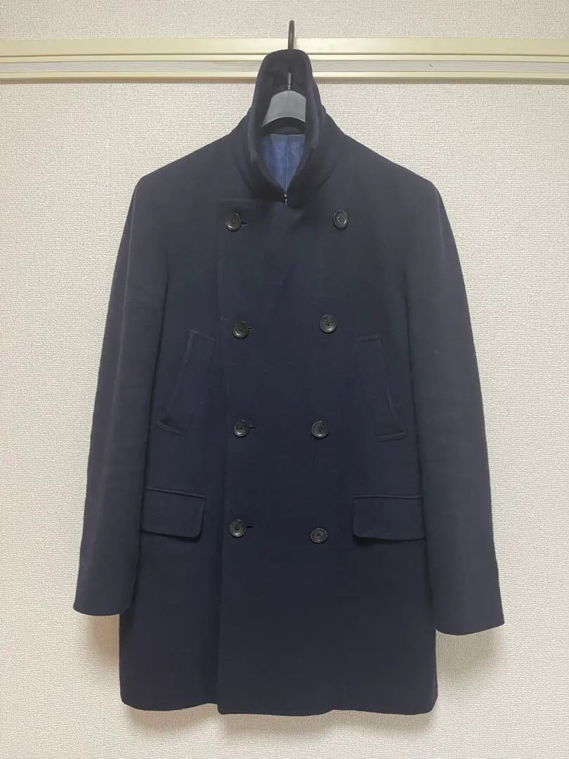 Azabu Tailor Dress P Coat Wool Navy Peacoat Double Breasted M