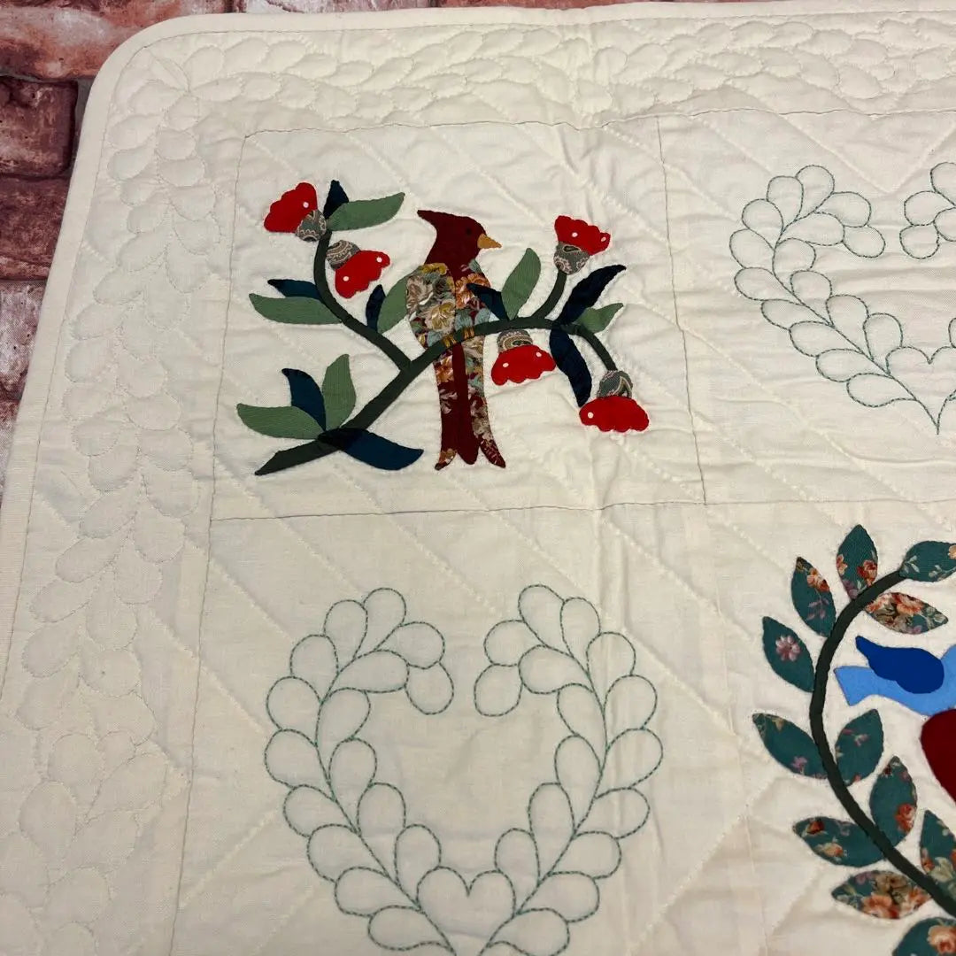 Until March 4th! Unused, stylish handmade patchwork quilt applique tapestry