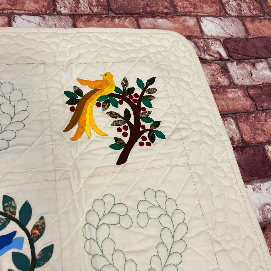 Until March 4th! Unused, stylish handmade patchwork quilt applique tapestry