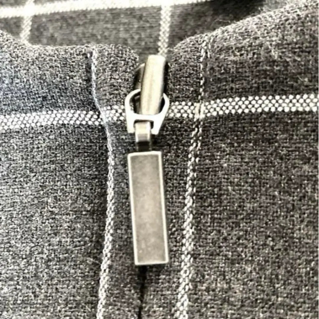 [Excelente estado] Chaqueta sin cuello UNIQLO, estampado de cuadros, ceremonia de graduación, gris S