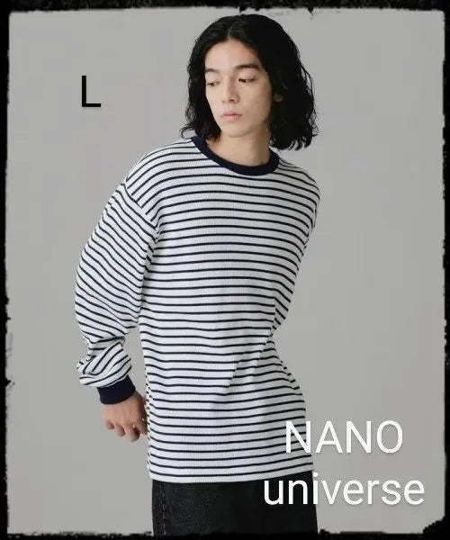 Nano UNIVERSE [Beauty] Cut -sew crew neck navy L | NANO universe【美品】カットソー クルーネック ネイビー L