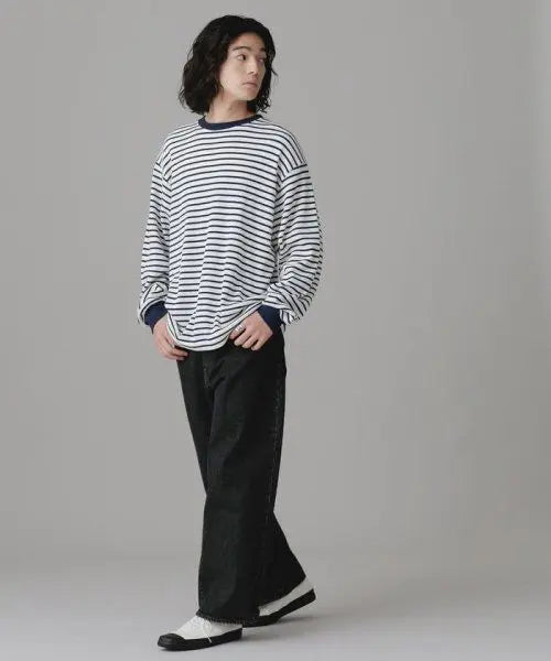 Nano UNIVERSE [Beauty] Cut -sew crew neck navy L | NANO universe【美品】カットソー クルーネック ネイビー L