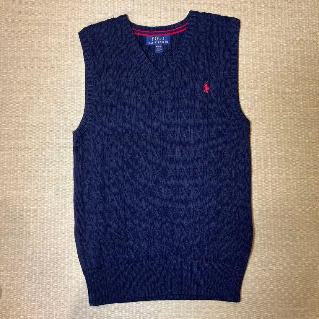 POLO RALPH LAUREN Navy Cable Knit Vest for Kids