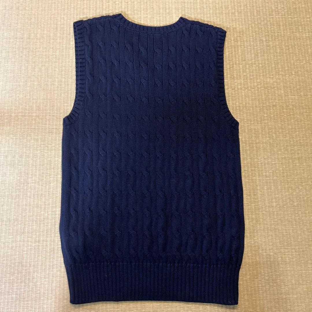 POLO RALPH LAUREN Navy Cable Knit Vest for Kids