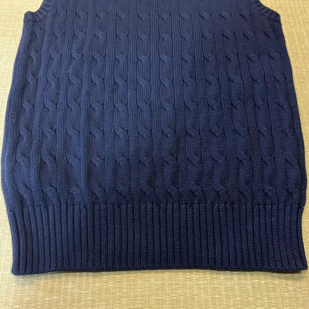 POLO RALPH LAUREN Navy Cable Knit Vest for Kids