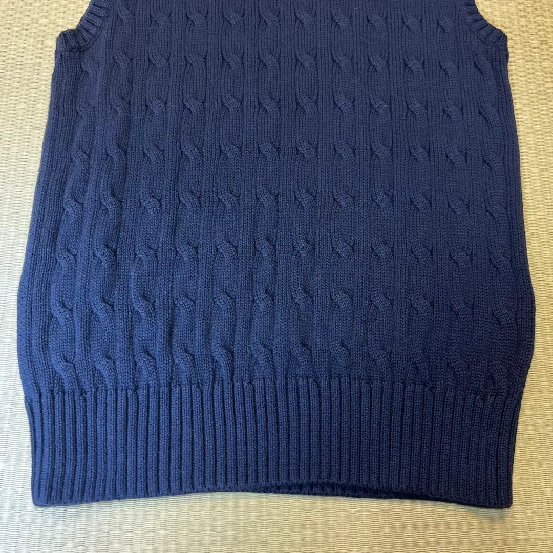 POLO RALPH LAUREN Navy Cable Knit Vest for Kids