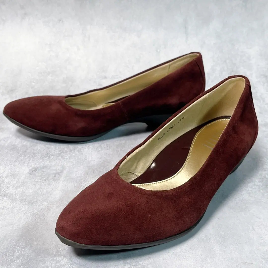 ☆Good condition☆ [Fit Fit] Pumps (24) Suede Pointed Toe