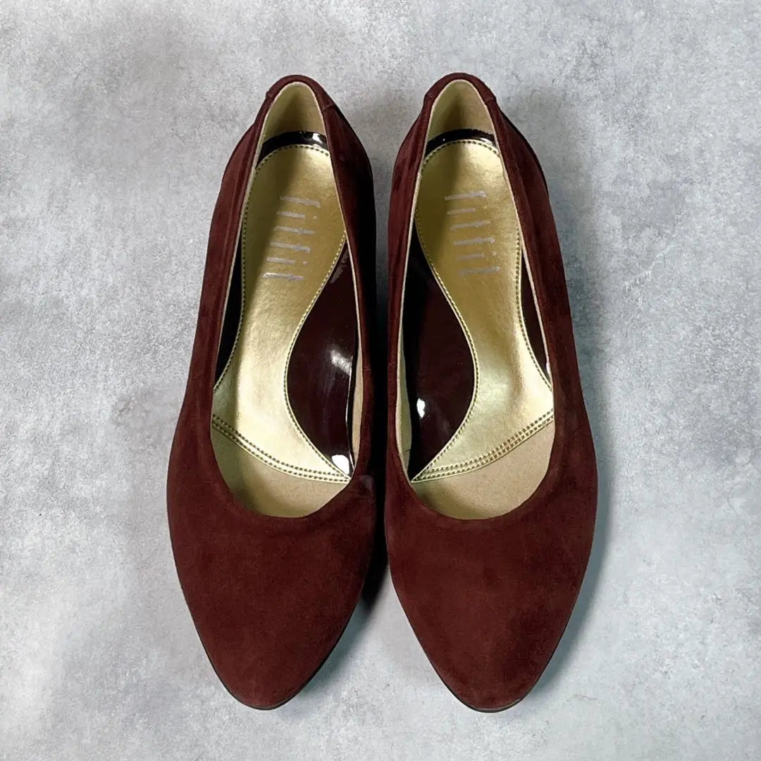 ☆Good condition☆ [Fit Fit] Pumps (24) Suede Pointed Toe