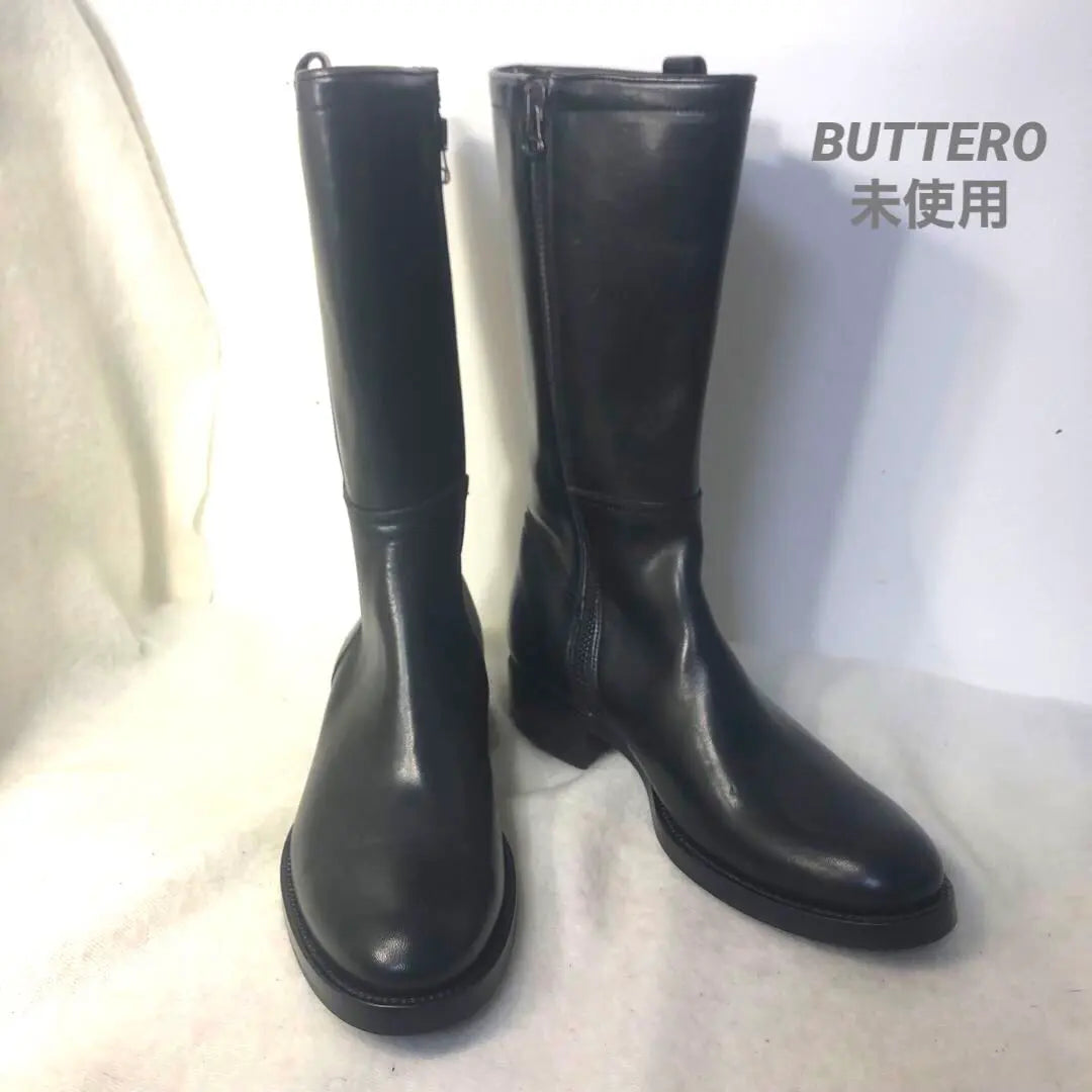 Extremely beautiful luxury BUTTERO middle boots all leather side zip