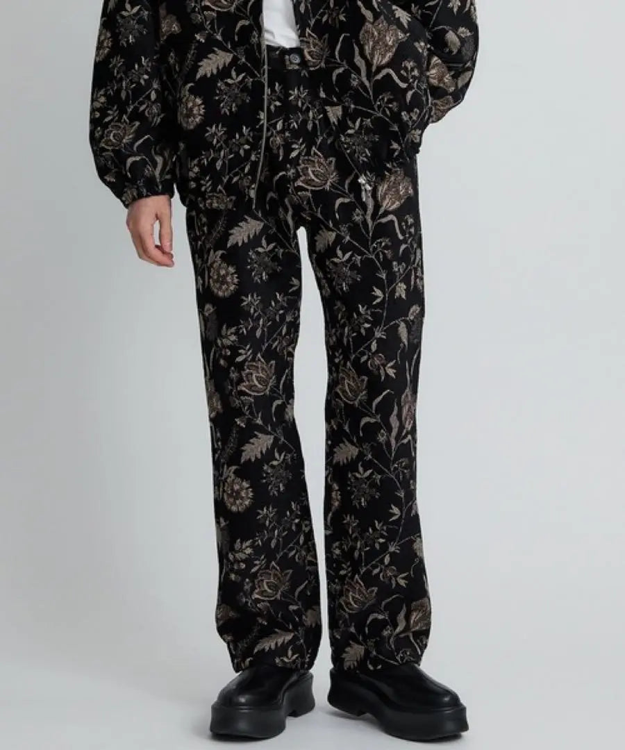 supernova. Adjustable flower pants Velvet flower jacquard