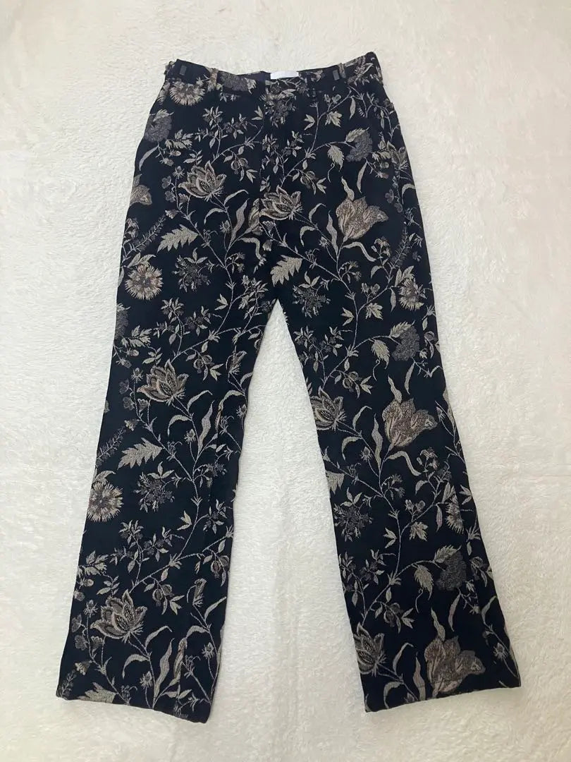 supernova. Adjustable flower pants Velvet flower jacquard