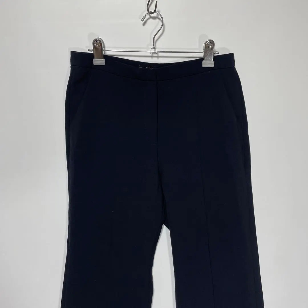 Zara Basic [L] Pantalones de mujer, aberturas y tachuelas, negro, rectos | ザラベーシック【L】レディース スラックス 裾スリット&amp;スタッズ 黒 ストレート