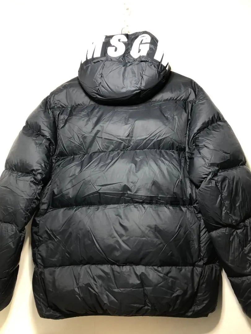 011042 MSGM Hood Zip Down Jacket 44 Black Logo