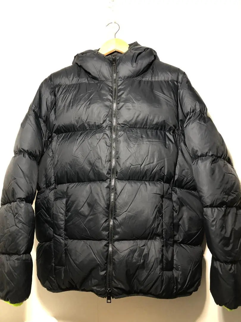 011042 MSGM Hood Zip Down Jacket 44 Black Logo