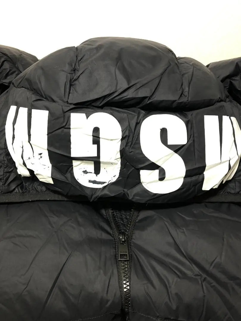 011042 MSGM Hood Zip Down Jacket 44 Black Logo