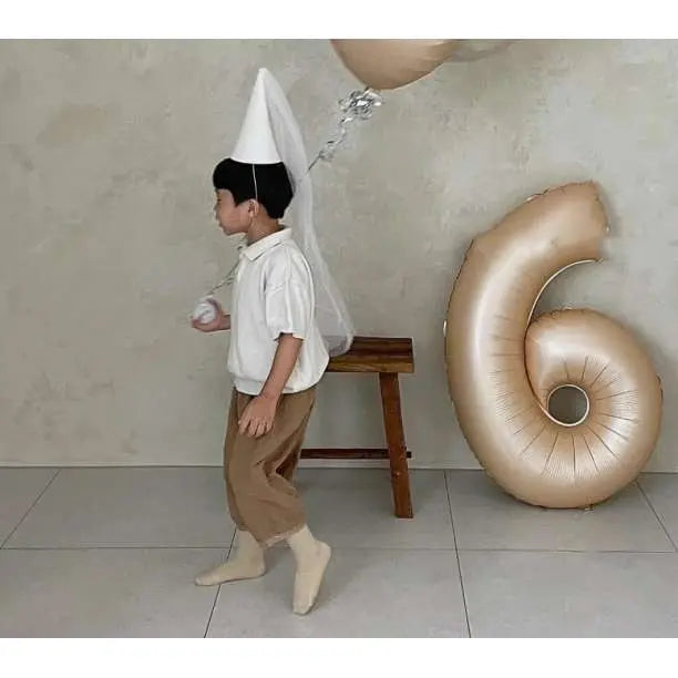 9 Number Balloon number balloon Birthday 9 years old decorative beige brown 40 inch