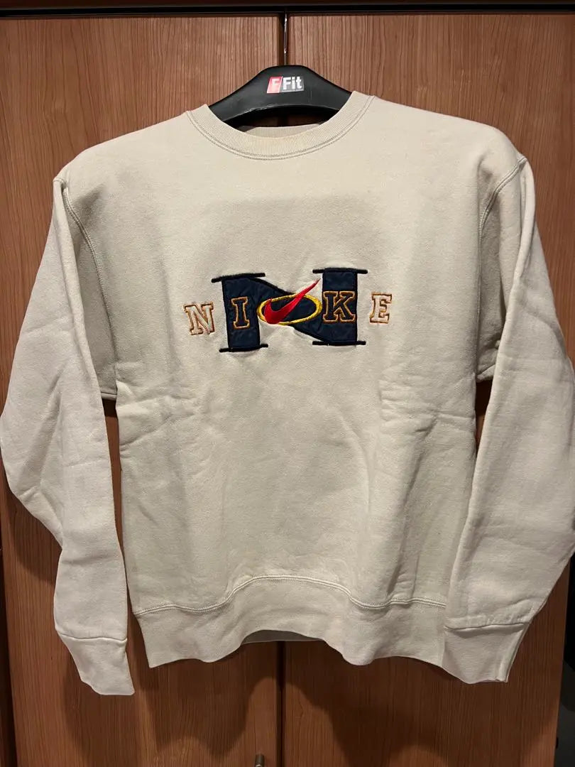 NIKE Beige Logo Embroidered Sweatshirt