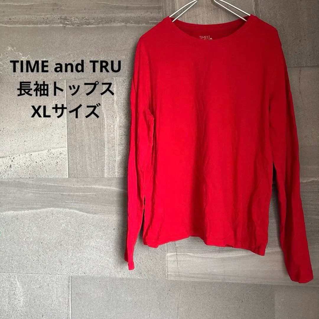 Women's XL size Red Long Sleeve Lightweight Pullover Top Simple