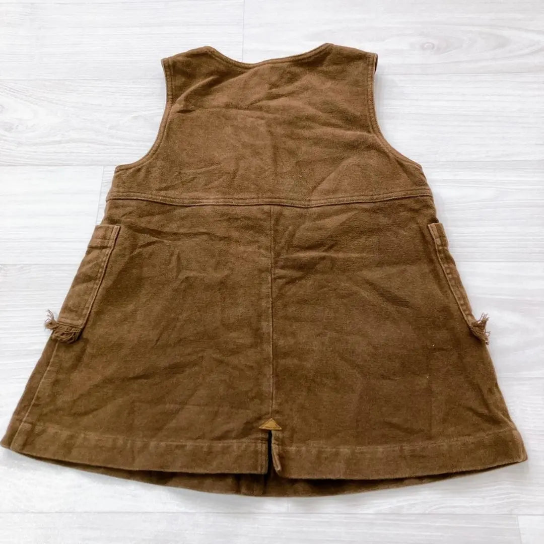 [Good condition] Familia Kids Fringe Pocket Front Zip Sleeveless Dress