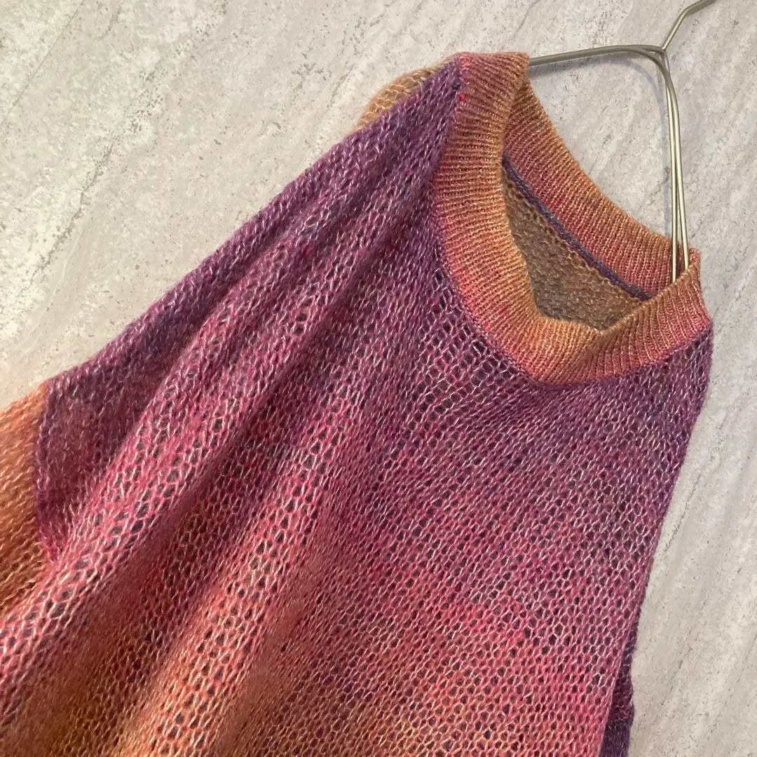 Vintage Knit Colorful Gradation Pink Purple Multicolor | ヴィンテージ ニット カラフル グラデーション ピンク パープル マルチカラー