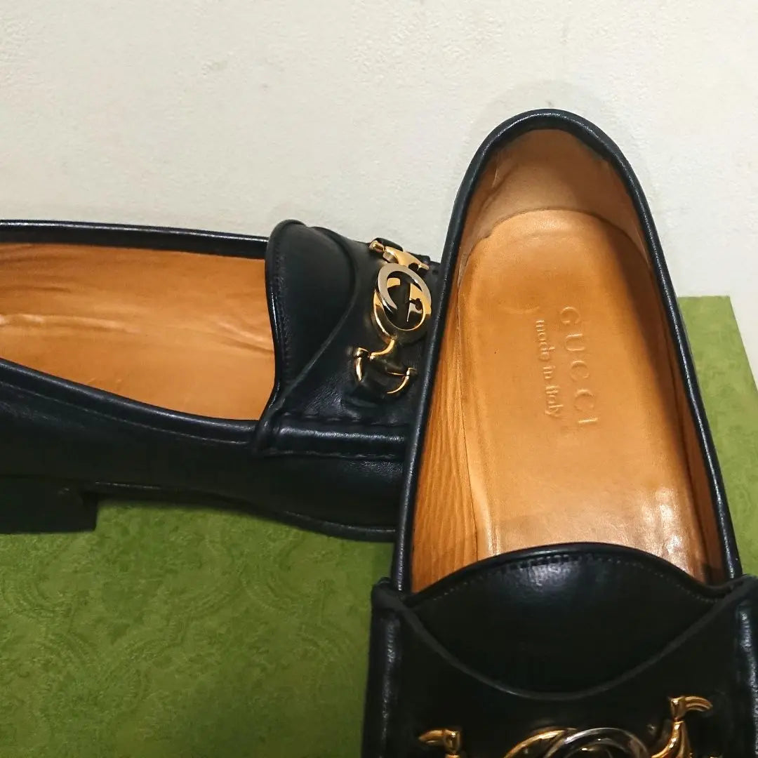 Good condition GUCCI Zumi Horsebit Loafers Black 8