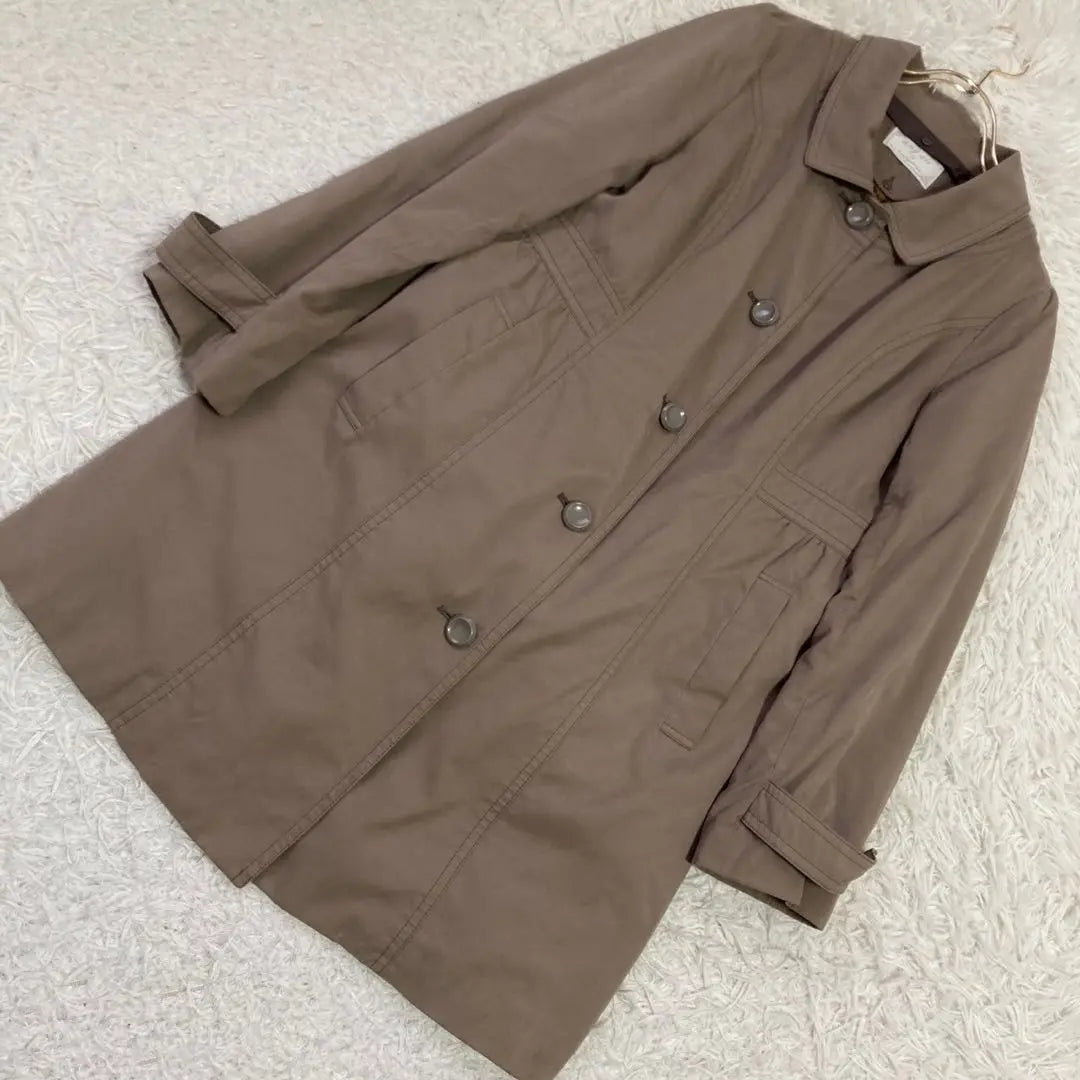 any sis long coat brown 2 natural simple casual