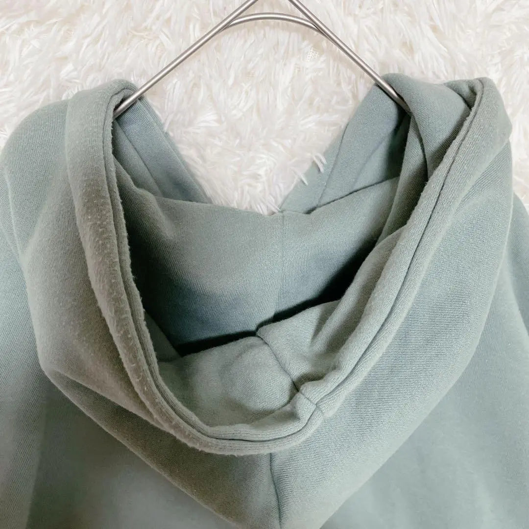 Aplejour fleece hoodie with hood, mint green, loose sweatshirt