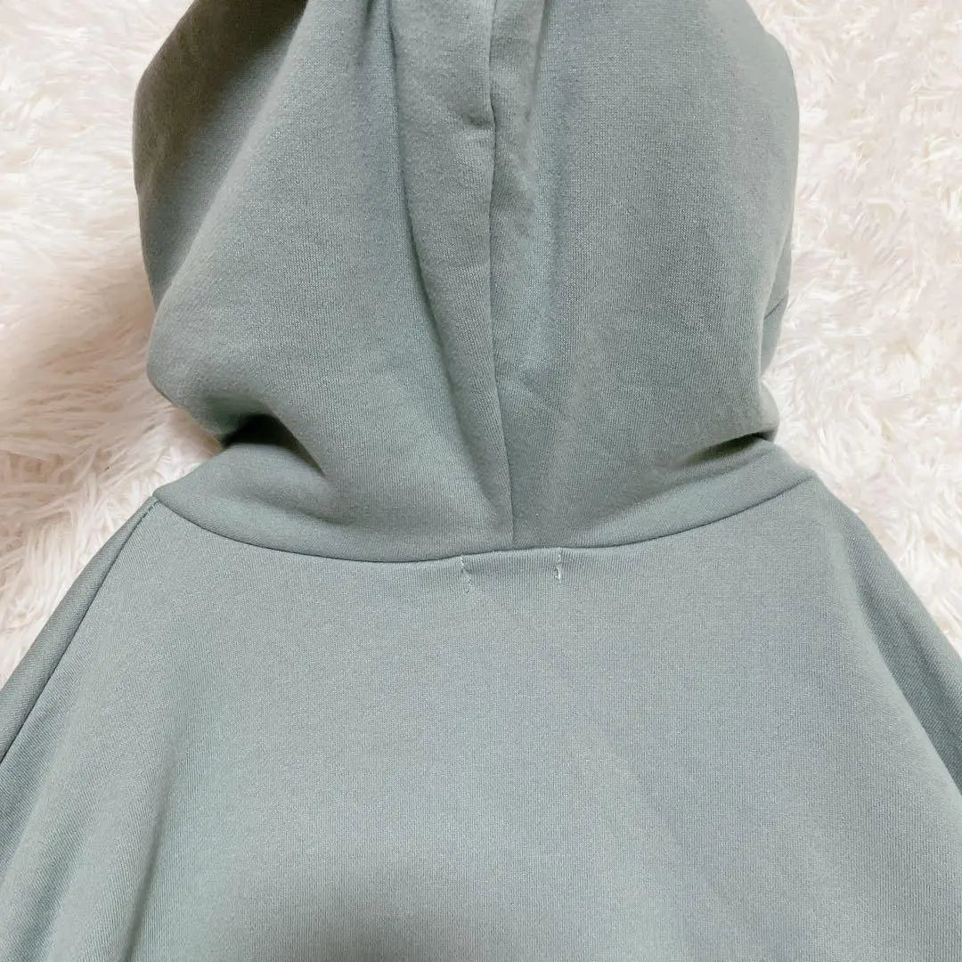 Aplejour fleece hoodie with hood, mint green, loose sweatshirt