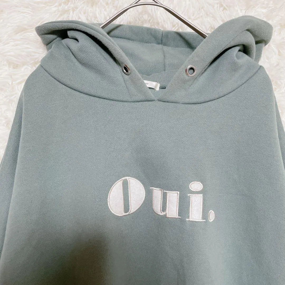 Aplejour fleece hoodie with hood, mint green, loose sweatshirt