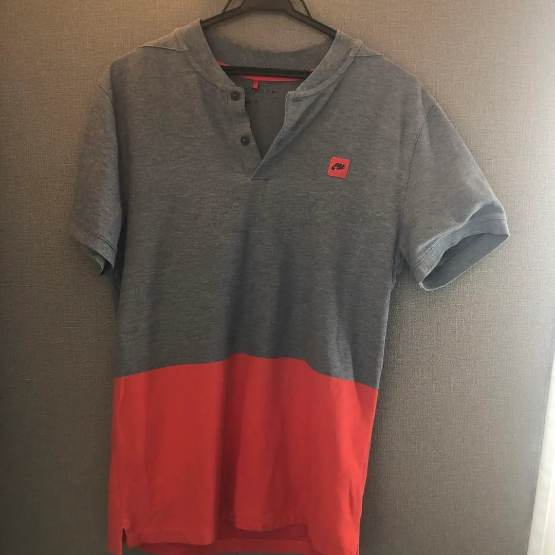 Nike Henley Neck Shirt Gray/Orange