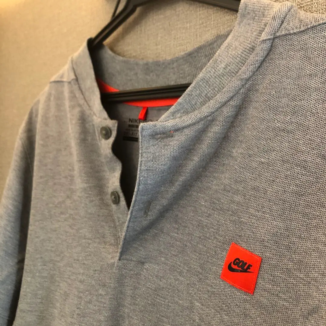 Nike Henley Neck Shirt Gray/Orange