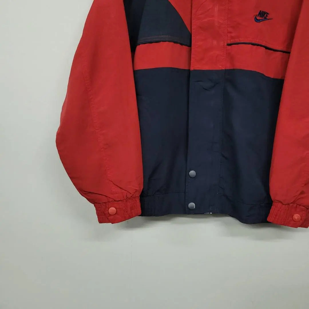 90s Nike NIKE Embroidered Nylon Jacket Red x Navy XL Old-wear