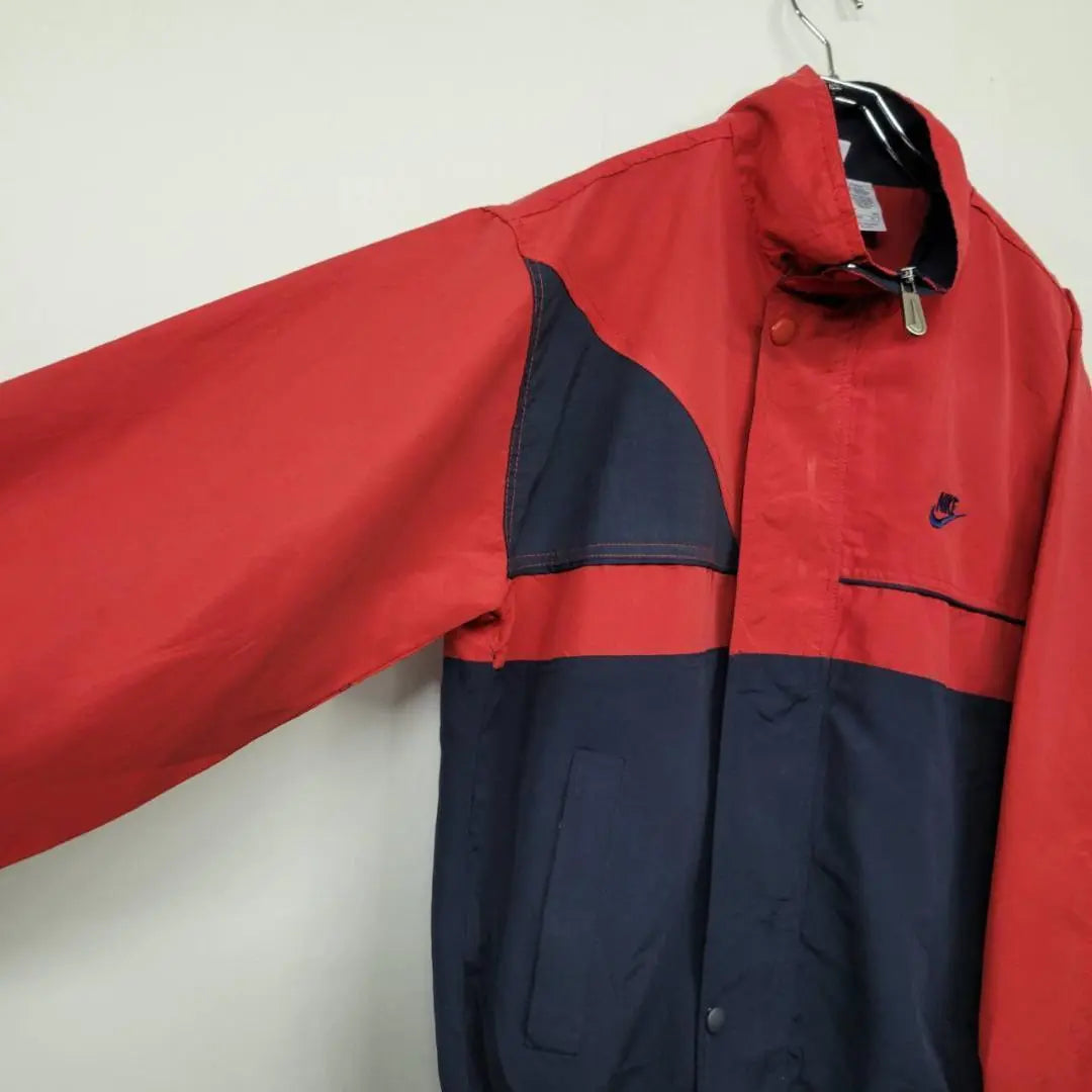 90s Nike NIKE Embroidered Nylon Jacket Red x Navy XL Old-wear