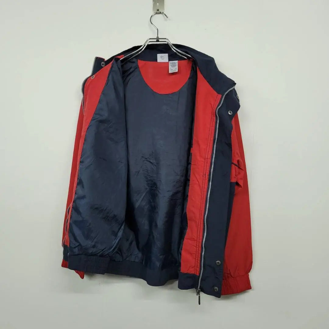 90s Nike NIKE Embroidered Nylon Jacket Red x Navy XL Old-wear