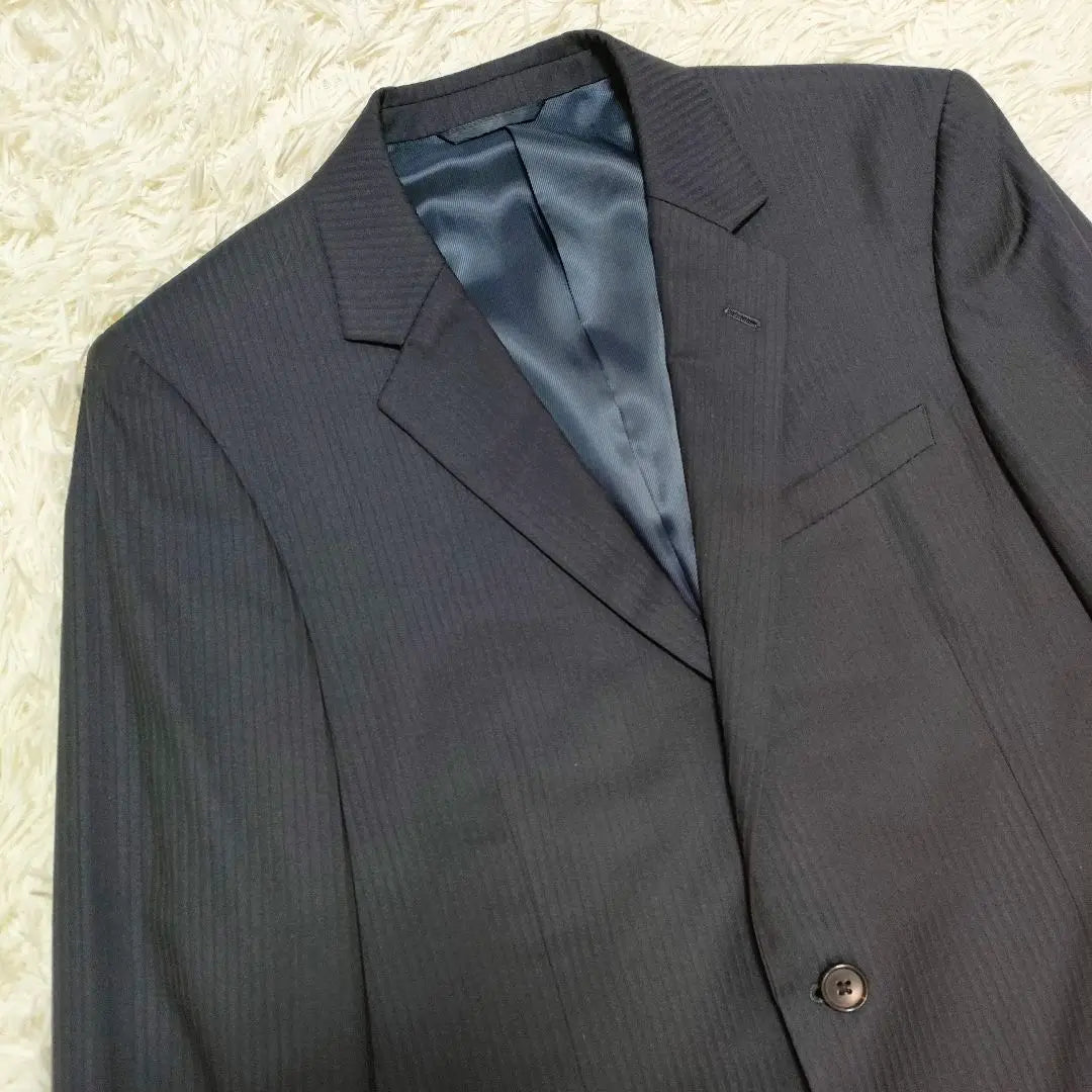 [Good condition] Beams Heart Single Suit Silk Blend Navy Men's 48 L Equivalent