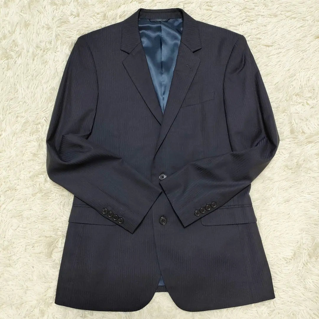 [Good condition] Beams Heart Single Suit Silk Blend Navy Men's 48 L Equivalent