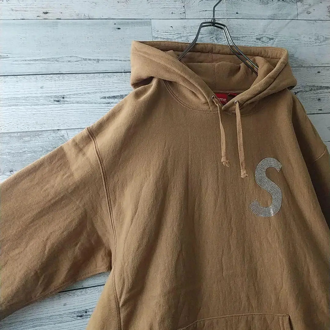 Diseño popular ☆ Parka Supreme Swarovski S Logo XL Equivalente Marrón